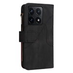 For Xiaomi 14T Leather Case with Strap Zipper 9 Card Slot Phone Cover Stand