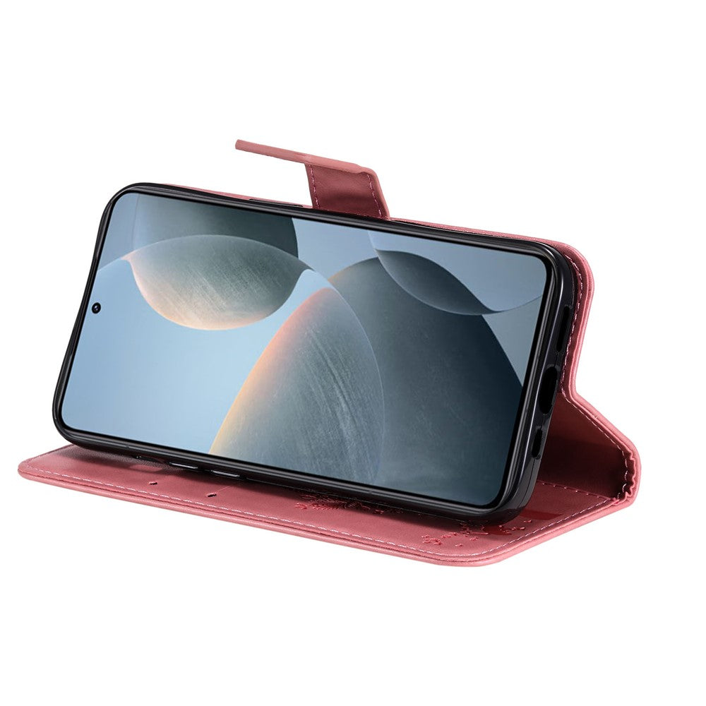 For Xiaomi 14T Phone Case with Stand Cat Tree Pattern Leather Wallet Mobile Cover