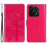 For Xiaomi 14T Phone Case with Stand Cat Tree Pattern Leather Wallet Mobile Cover