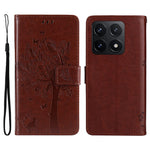For Xiaomi 14T Phone Case with Stand Cat Tree Pattern Leather Wallet Mobile Cover