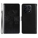 For Xiaomi 14T Phone Case with Stand Cat Tree Pattern Leather Wallet Mobile Cover