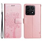 For Xiaomi 14T Phone Case with Stand Cat Tree Pattern Leather Wallet Mobile Cover