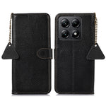 For Xiaomi 14T Case RFID Blocking Litchi Texture Genuine Cow Leather Phone Cover