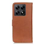 KHAZNEH For Xiaomi 14T Pro Wallet Case Cowhide Texture Leather Flip Phone Cover