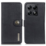KHAZNEH For Xiaomi 14T Pro Wallet Case Cowhide Texture Leather Flip Phone Cover