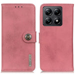 KHAZNEH For Xiaomi 14T Pro Wallet Case Cowhide Texture Leather Flip Phone Cover