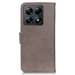 KHAZNEH For Xiaomi 14T Wallet Case Cowhide Texture Leather Flip Phone Cover