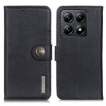 KHAZNEH For Xiaomi 14T Wallet Case Cowhide Texture Leather Flip Phone Cover