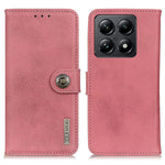 KHAZNEH For Xiaomi 14T Wallet Case Cowhide Texture Leather Flip Phone Cover