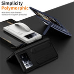 For Xiaomi Mix Fold 3 5G Case Kickstand Wristband PC Phone Cover with Tempered Glass Film