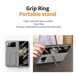 For Xiaomi Mix Fold 3 5G Case Kickstand Wristband PC Phone Cover with Tempered Glass Film