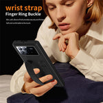 For Xiaomi Mix Fold 3 5G Case Kickstand Wristband PC Phone Cover with Tempered Glass Film