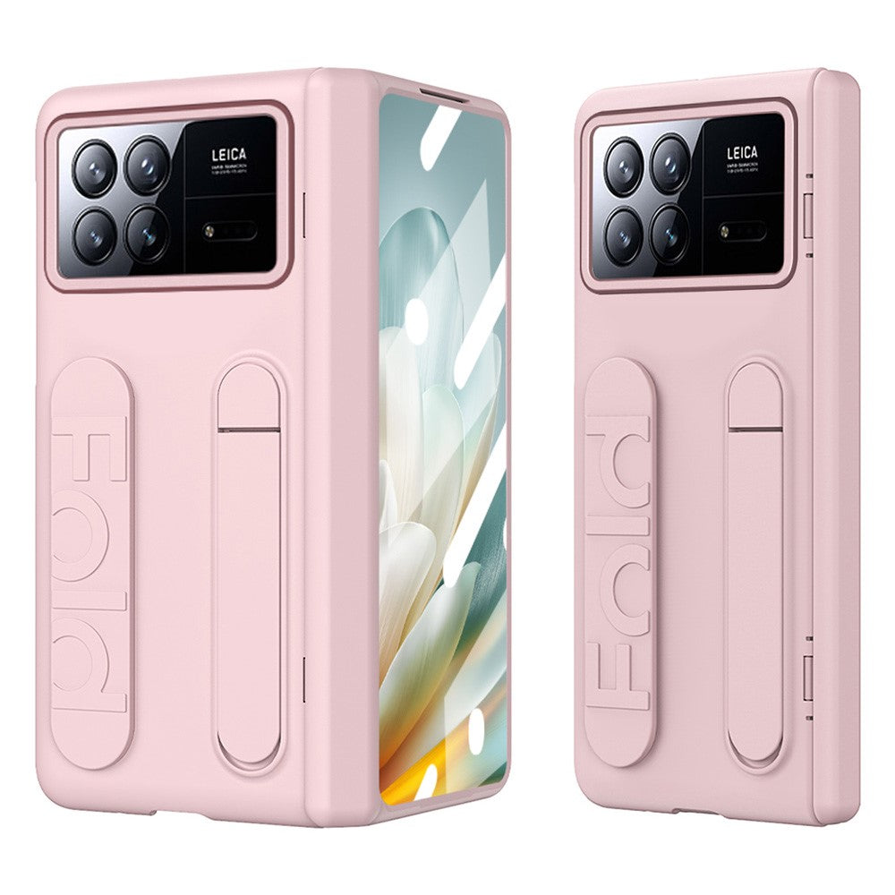 For Xiaomi Mix Fold 3 5G Case Kickstand Wristband PC Phone Cover with Tempered Glass Film