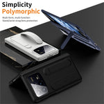 For Xiaomi Mix Fold 4 5G Case Kickstand Wristband PC Phone Cover with Tempered Glass Film