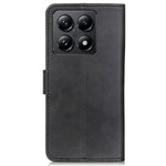 Xiaomi 14T Pro stativplånboksfodral i kohudtexturerat läderfodral