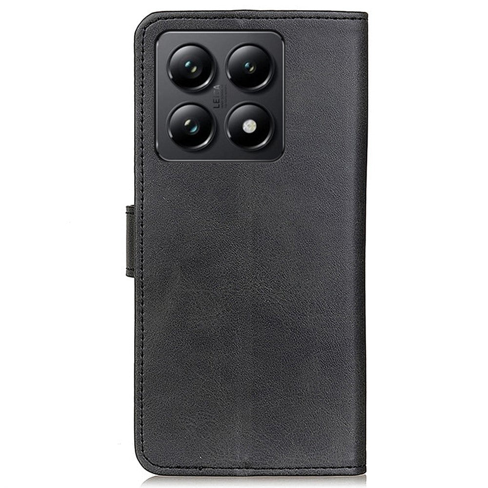 Xiaomi 14T Pro stativplånboksfodral i kohudtexturerat läderfodral