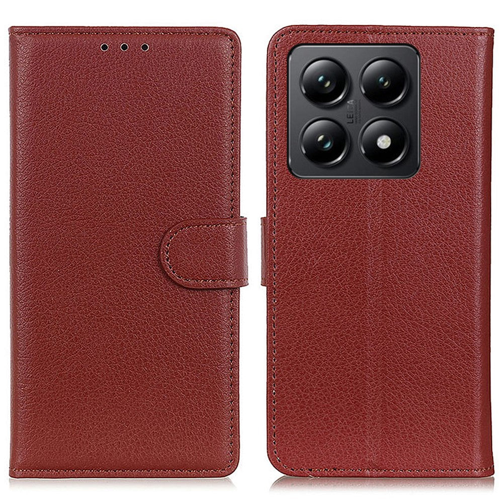 For Xiaomi 14T Wallet Case PU Leather Phone Cover Litchi Texture