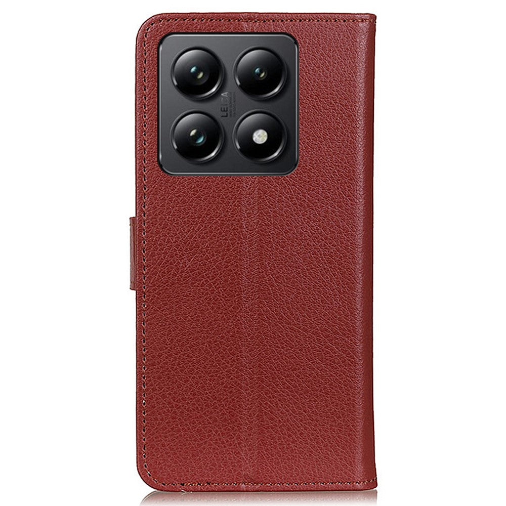 For Xiaomi 14T Wallet Case PU Leather Phone Cover Litchi Texture