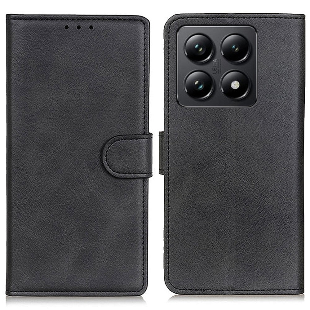 For Xiaomi 14T Stand Wallet Case Cowhide Texture Leather Phone Cover