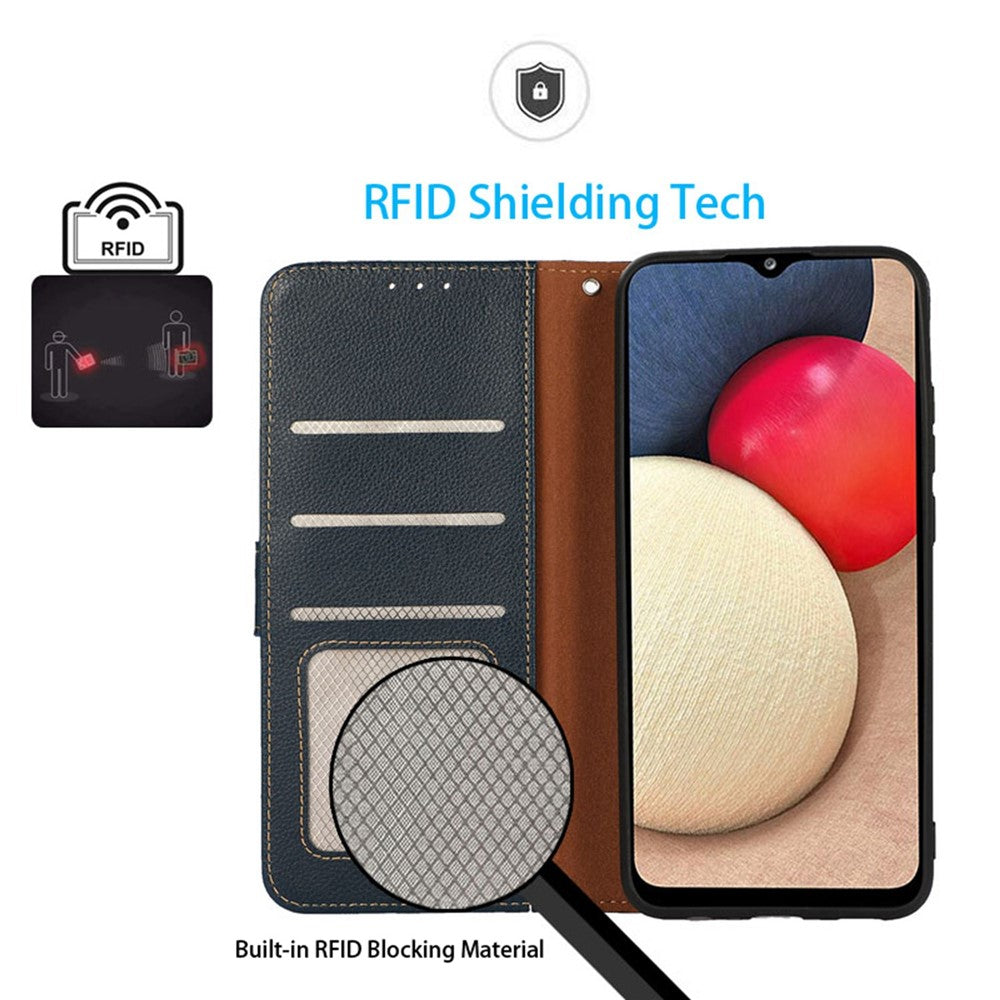 KHAZNEH For Xiaomi 14T Case RFID Blocking Wallet Litchi Texture PU Leather Phone Cover