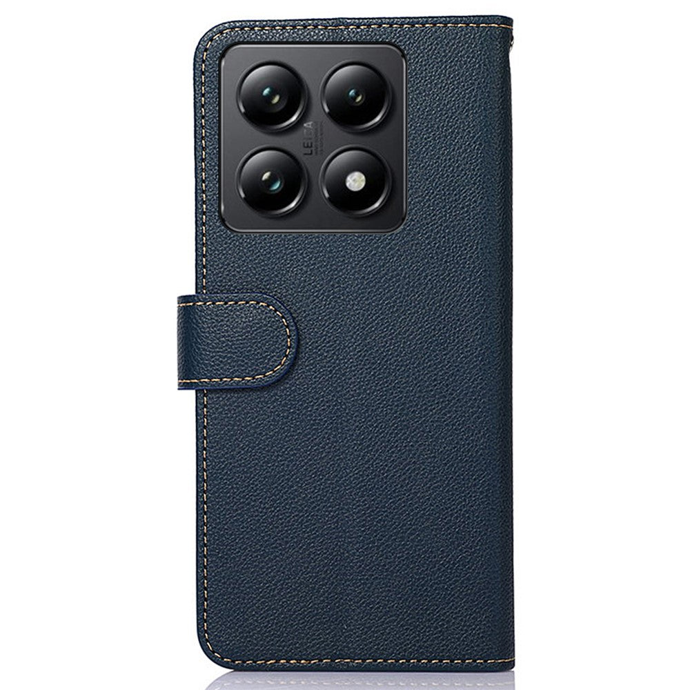 KHAZNEH For Xiaomi 14T Case RFID Blocking Wallet Litchi Texture PU Leather Phone Cover