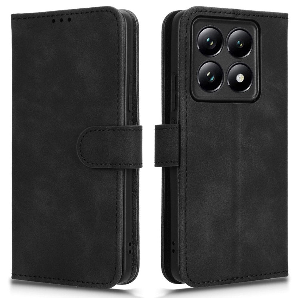Läderfodral för Xiaomi 14T Pro, anti-fall-plånbok, vikbart mobilfodral