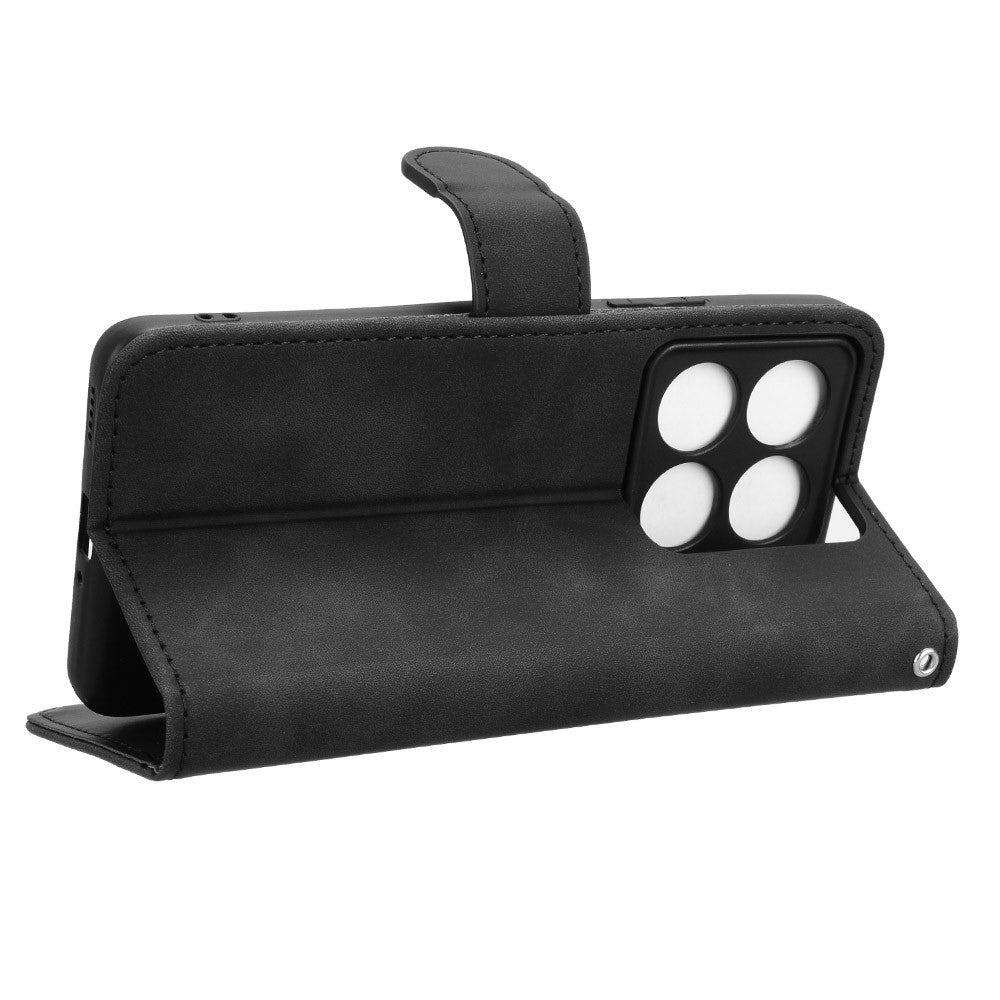 Läderfodral för Xiaomi 14T Pro, anti-fall-plånbok, vikbart mobilfodral
