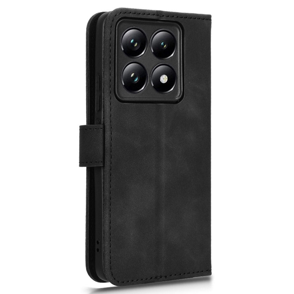 Läderfodral för Xiaomi 14T Pro, anti-fall-plånbok, vikbart mobilfodral