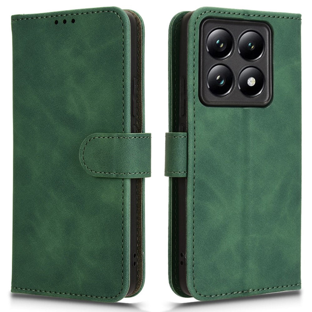 Läderfodral för Xiaomi 14T Pro, anti-fall-plånbok, vikbart mobilfodral