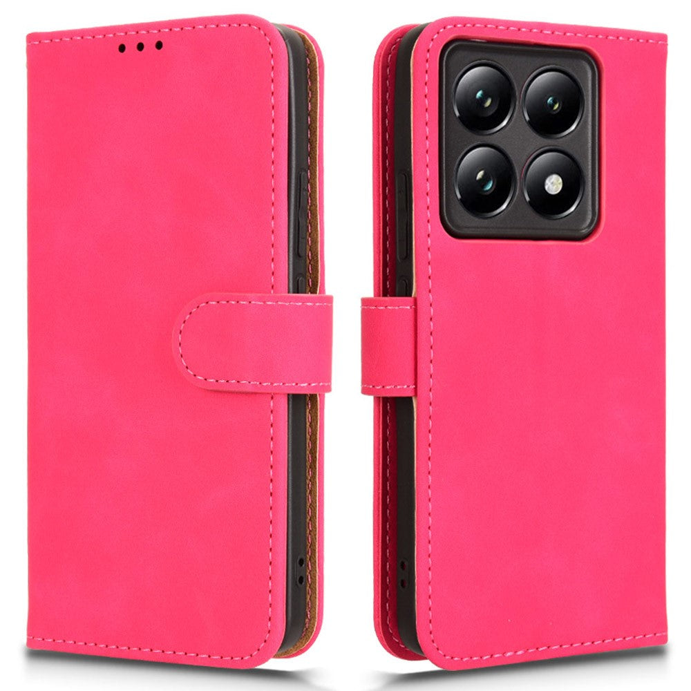 Läderfodral för Xiaomi 14T Pro, anti-fall-plånbok, vikbart mobilfodral