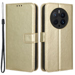 Huawei Mate 50 Pro 4G Crazy Horse Texture Folio Flip PU-läder Anti-fingeravtrycksskal Stativ Plånboksfodral
