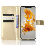 Huawei Mate 50 Pro 4G Crazy Horse Texture Folio Flip PU-läder Anti-fingeravtrycksskal Stativ Plånboksfodral