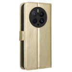 Huawei Mate 50 Pro 4G Crazy Horse Texture Folio Flip PU-läder Anti-fingeravtrycksskal Stativ Plånboksfodral