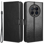 Huawei Mate 50 Pro 4G Crazy Horse Texture Folio Flip PU-läder Anti-fingeravtrycksskal Stativ Plånboksfodral