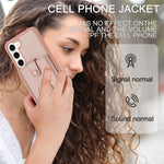 For Samsung Galaxy S23+ Case Drawing Type Card Slots Litchi Texture Leather Back Cover with Ring Kickstand