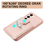 For Samsung Galaxy S23+ Case Drawing Type Card Slots Litchi Texture Leather Back Cover with Ring Kickstand