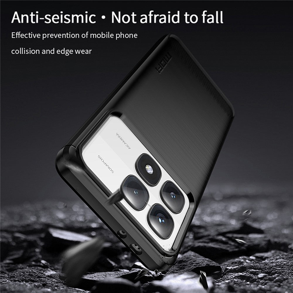 MOFI JK TPU Series-1 För Xiaomi 14T Pro / 14T Skal Kolfiberstruktur Mjukt TPU mobilskal