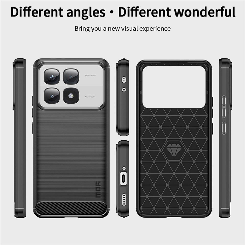 MOFI JK TPU Series-1 För Xiaomi 14T Pro / 14T Skal Kolfiberstruktur Mjukt TPU mobilskal