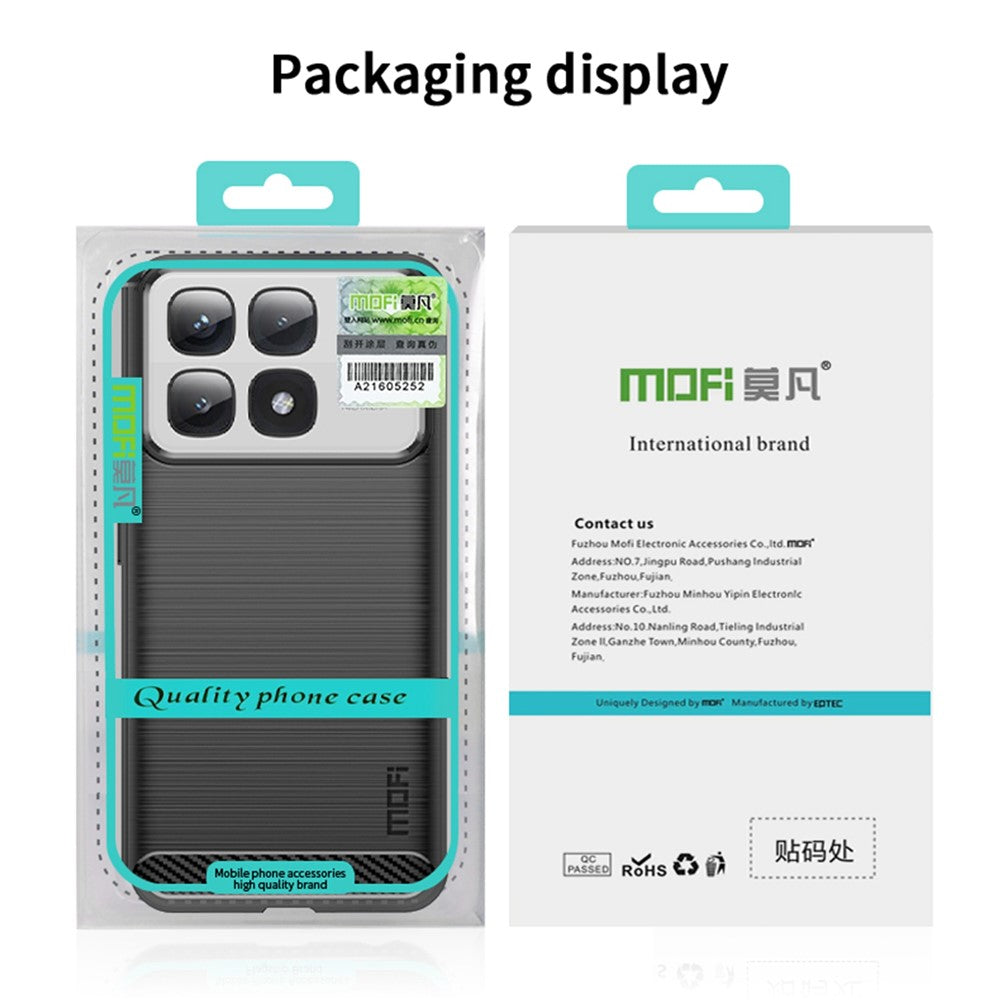 MOFI JK TPU Series-1 För Xiaomi 14T Pro / 14T Skal Kolfiberstruktur Mjukt TPU mobilskal