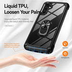 For Samsung Galaxy A16 5G / A16 4G Case Alloy Lens Frame PC + TPU Kickstand Phone Back Cover