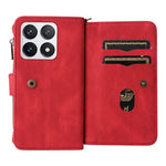 For Xiaomi 14T Pro Zipper Wallet Case with 15 Card Slots and Strap Leather Phone Cover