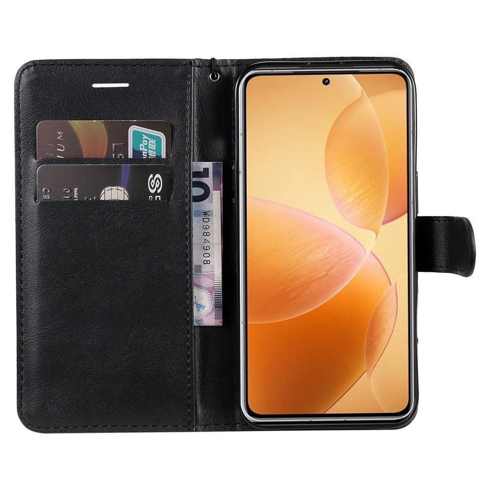 For Xiaomi 14T Pro Case Solid Color Leather Mobile Cover Wallet Stand with Strap