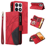 For Xiaomi 14T Pro Leather Case with Strap Zipper 9 Card Slot Phone Cover Stand