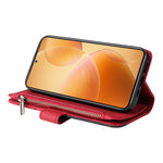 For Xiaomi 14T Pro Leather Case with Strap Zipper 9 Card Slot Phone Cover Stand