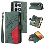 For Xiaomi 14T Pro Leather Case with Strap Zipper 9 Card Slot Phone Cover Stand
