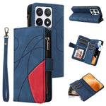 For Xiaomi 14T Pro Leather Case with Strap Zipper 9 Card Slot Phone Cover Stand