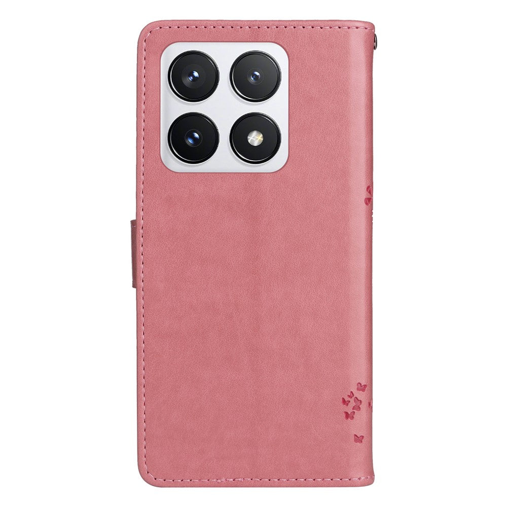 For Xiaomi 14T Pro Phone Case with Stand Cat Tree Pattern Leather Wallet Mobile Cover