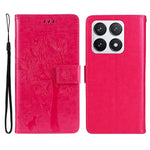 For Xiaomi 14T Pro Phone Case with Stand Cat Tree Pattern Leather Wallet Mobile Cover