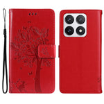 For Xiaomi 14T Pro Phone Case with Stand Cat Tree Pattern Leather Wallet Mobile Cover