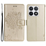 For Xiaomi 14T Pro Phone Case with Stand Cat Tree Pattern Leather Wallet Mobile Cover